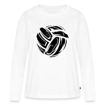 Leder Ball Material Illustration Volleyball Symbol - Frauen Premium Bio Langarmshirt - Weiß - Vorne - Julia (174cm)