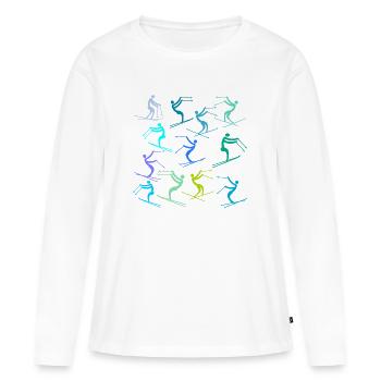 DÉBUTANTS SKI PISTES DE SKI - T-shirt manches longues Premium bio Femme - blanc - Devant - Julia (174cm)