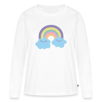 Colorful Rainbow Cloud Charm - Women's Premium Organic Long Sleeve Shirt - white - Front - Julia (174cm)