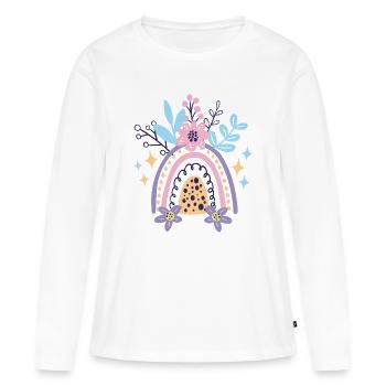 Pastel Rainbow Bloom - Women's Premium Organic Long Sleeve Shirt - white - Front - Julia (174cm)