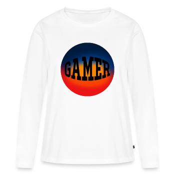 Gamer-Spielkonsole - Frauen Premium Bio Langarmshirt - Weiß - Vorne - Julia (174cm)