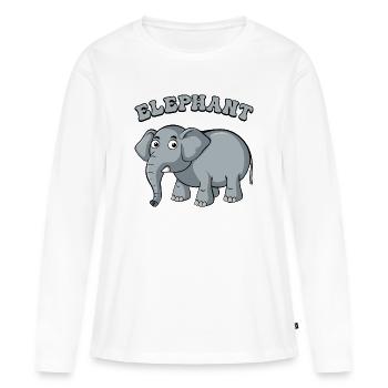 Elephant Arc Cartoon on Black - Women's Premium Organic Long Sleeve Shirt - white - Front - Julia (174cm)