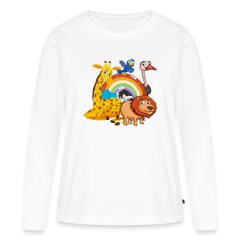 Regenbogen Dschungel Pals Illustration - Frauen Premium Bio Langarmshirt - Weiß - Vorne - Julia (174cm)
