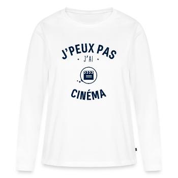 J peux pas j ai Cinéma - T-shirt manches longues Premium bio Femme - blanc - Devant - Julia (174cm)