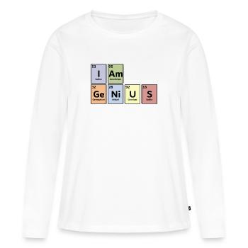 I am genius - Frauen Premium Bio Langarmshirt - Weiß - Vorne - Julia (174cm)