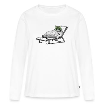 Cat Vacation - Women's Premium Organic Long Sleeve Shirt - white - Front - Julia (174cm)