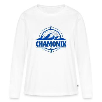 Chamonix, Skigebiet, Skigebiet - Frauen Premium Bio Langarmshirt - Weiß - Vorne - Julia (174cm)