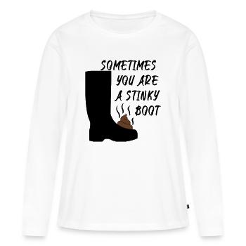 Parfois, vous êtes une botte puante - T-shirt manches longues Premium bio Femme - blanc - Devant - Julia (174cm)