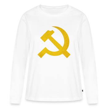 Marteau et faucille - T-shirt manches longues Premium bio Femme - blanc - Devant - Julia (174cm)