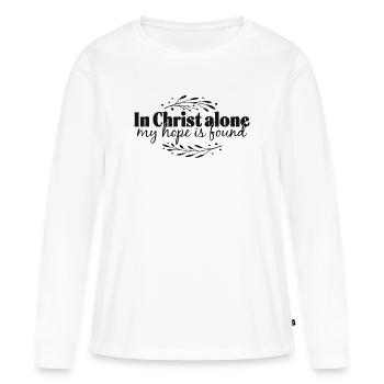En Christ seul - T-shirt manches longues Premium bio Femme - blanc - Devant - Julia (174cm)