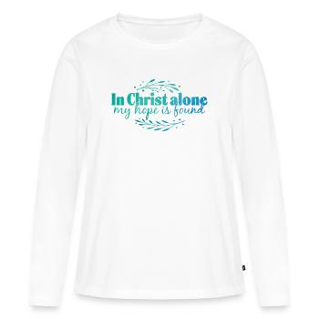 En Christ seul - T-shirt manches longues Premium bio Femme - blanc - Devant - Julia (174cm)