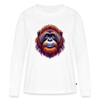 Orang-outan Orang-outan - T-shirt manches longues Premium bio Femme - blanc - Devant - Julia (174cm)