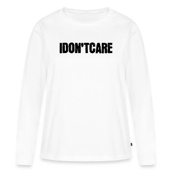 Ist Mir Wurscht Statement Egal - Frauen Premium Bio Langarmshirt - Weiß - Vorne - Julia (174cm)