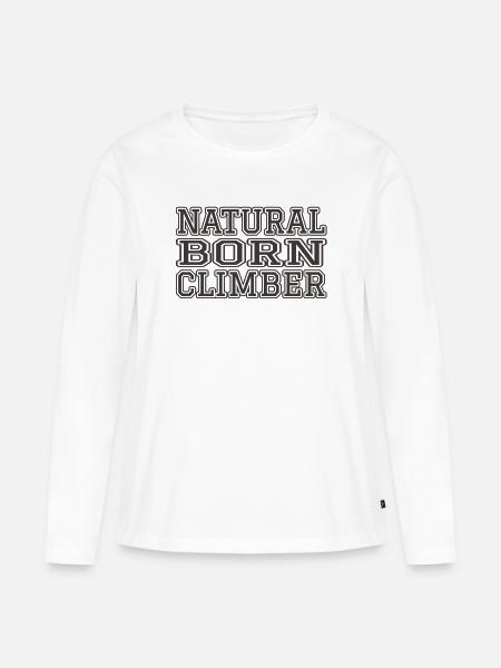 Geborener Kletterer - Frauen Premium Bio Langarmshirt - Weiß
