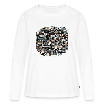Technologie industrielle - T-shirt manches longues Premium bio Femme - blanc - Devant - Julia (174cm)