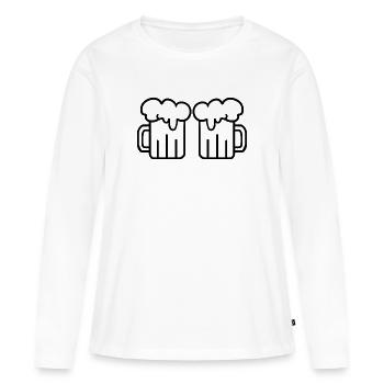 Bière - T-shirt manches longues Premium bio Femme - blanc - Devant - Julia (174cm)