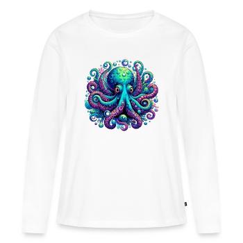 Pieuvre - T-shirt manches longues Premium bio Femme - blanc - Devant - Julia (174cm)