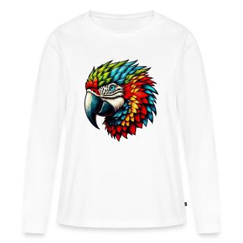 Perroquet - T-shirt manches longues Premium bio Femme - blanc - Devant - Julia (174cm)