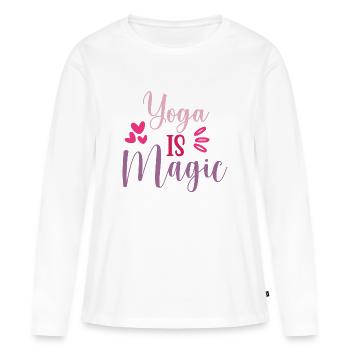 Yoga is Magic - Women's Premium Organic Long Sleeve Shirt - white - Front - Julia (174cm)