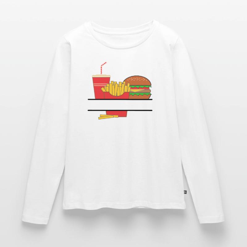 Pommesbuden-Logo oder Restaurant-Emblem Frauen Premium Bio Langarmshirt