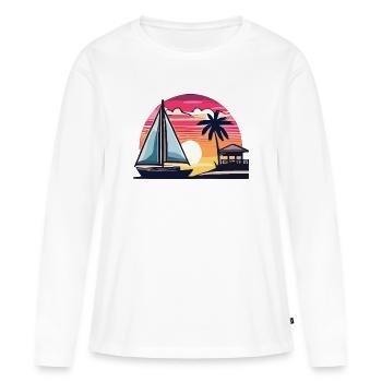 Été - T-shirt manches longues Premium bio Femme - blanc - Devant - Julia (174cm)