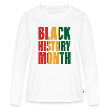 Mois de l'histoire des Noirs - T-shirt manches longues Premium bio Femme - blanc - Devant - Julia (174cm)