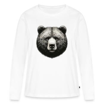 Bear - Women's Premium Organic Long Sleeve Shirt - white - Front - Julia (174cm)