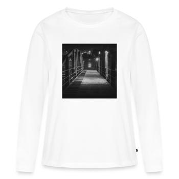 Ferry Pier Neuhof Elbe Hambourg Poster - T-shirt manches longues Premium bio Femme - blanc - Devant - Julia (174cm)
