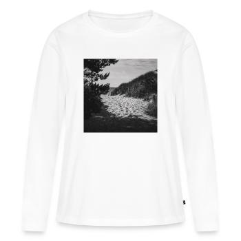 Accès à la plage West Beach Prerow Mer Baltique Darß Poster - T-shirt manches longues Premium bio Femme - blanc - Devant - Julia (174cm)