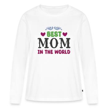 Beste Mama der Welt - Frauen Premium Bio Langarmshirt - Weiß - Vorne - Julia (174cm)