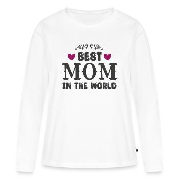 Beste Mama der Welt - Frauen Premium Bio Langarmshirt - Weiß - Vorne - Julia (174cm)