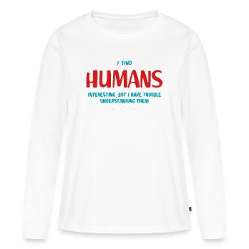 Menschen - Frauen Premium Bio Langarmshirt - Weiß - Vorne - Julia (174cm)