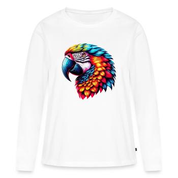 Perroquet - T-shirt manches longues Premium bio Femme - blanc - Devant - Julia (174cm)
