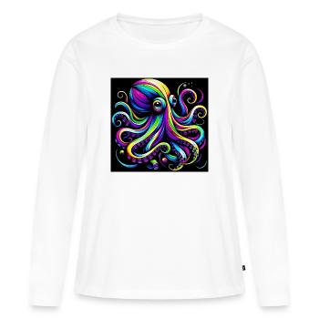 Krake - Frauen Premium Bio Langarmshirt - Weiß - Vorne - Julia (174cm)