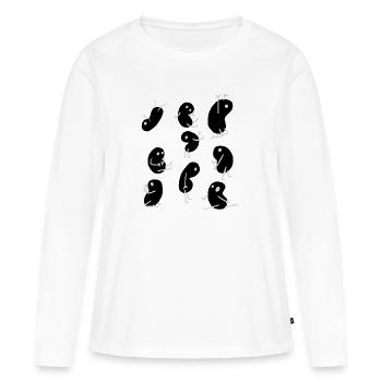 Os - T-shirt manches longues Premium bio Femme - blanc - Devant - Julia (174cm)