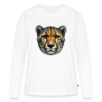 Guépard - T-shirt manches longues Premium bio Femme - blanc - Devant - Julia (174cm)