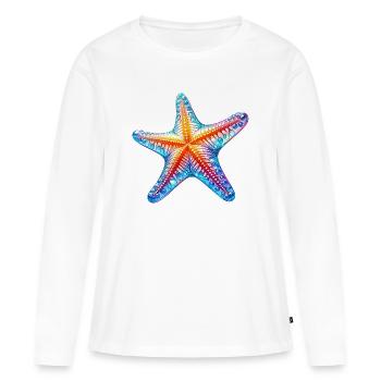 Étoile de mer - T-shirt manches longues Premium bio Femme - blanc - Devant - Julia (174cm)