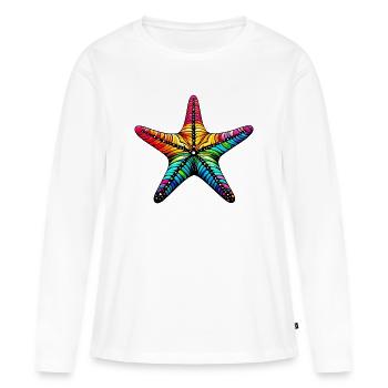 Étoile de mer - T-shirt manches longues Premium bio Femme - blanc - Devant - Julia (174cm)