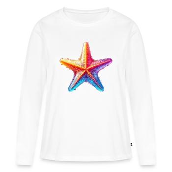 Étoile de mer - T-shirt manches longues Premium bio Femme - blanc - Devant - Julia (174cm)