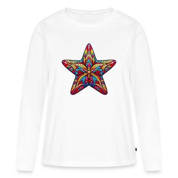 Étoile de mer - T-shirt manches longues Premium bio Femme - blanc - Devant - Julia (174cm)