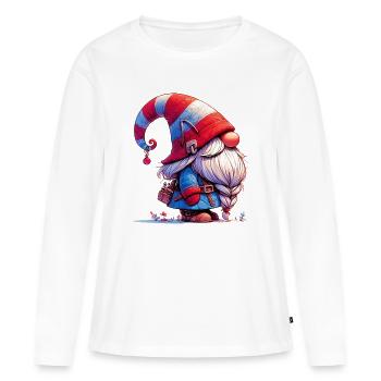 Elfe gobelin gnome - T-shirt manches longues Premium bio Femme - blanc - Devant - Julia (174cm)