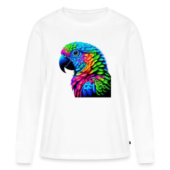 Perroquet - T-shirt manches longues Premium bio Femme - blanc - Devant - Julia (174cm)