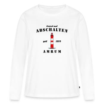 Lighthouse on Amrum, Just switch off - Women's Premium Organic Long Sleeve Shirt - white - Front - Julia (174cm)