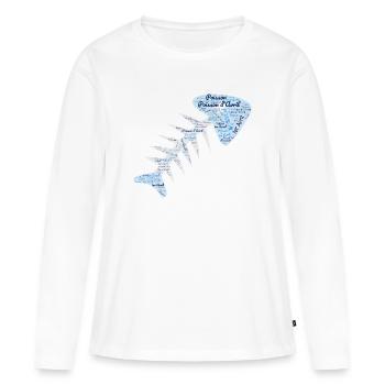 POISSON. POISSON D'AVRIL - T-shirt manches longues Premium bio Femme - blanc - Devant - Julia (174cm)