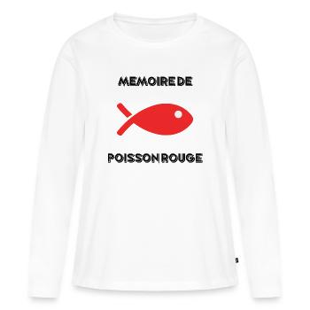 POISSON. MEMOIRE - T-shirt manches longues Premium bio Femme - blanc - Devant - Julia (174cm)