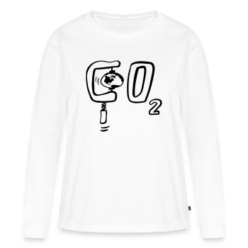 Unter CO2 Druck - Erde im Klimawandel - Frauen Premium Bio Langarmshirt - Weiß - Vorne - Julia (174cm)