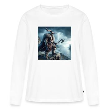Viking Warrior - Women's Premium Organic Long Sleeve Shirt - white - Front - Julia (174cm)