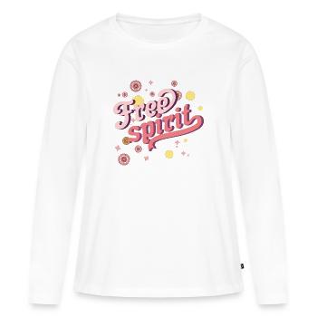 libre, libre, liberté, cool - T-shirt manches longues Premium bio Femme - blanc - Devant - Julia (174cm)