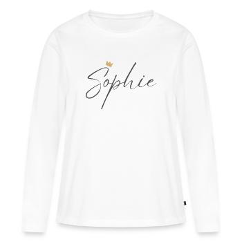 Sophie Princess Crown Girl Aesthetic Shirt - Women's Premium Organic Long Sleeve Shirt - white - Front - Julia (174cm)