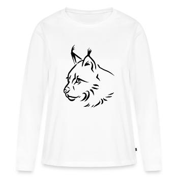 Luchs - Frauen Premium Bio Langarmshirt - Weiß - Vorne - Julia (174cm)